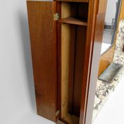 Large Art Deco wardrobe in oak, marble and mahogany, circa 1925