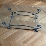 Table basse en verre et fer forgé