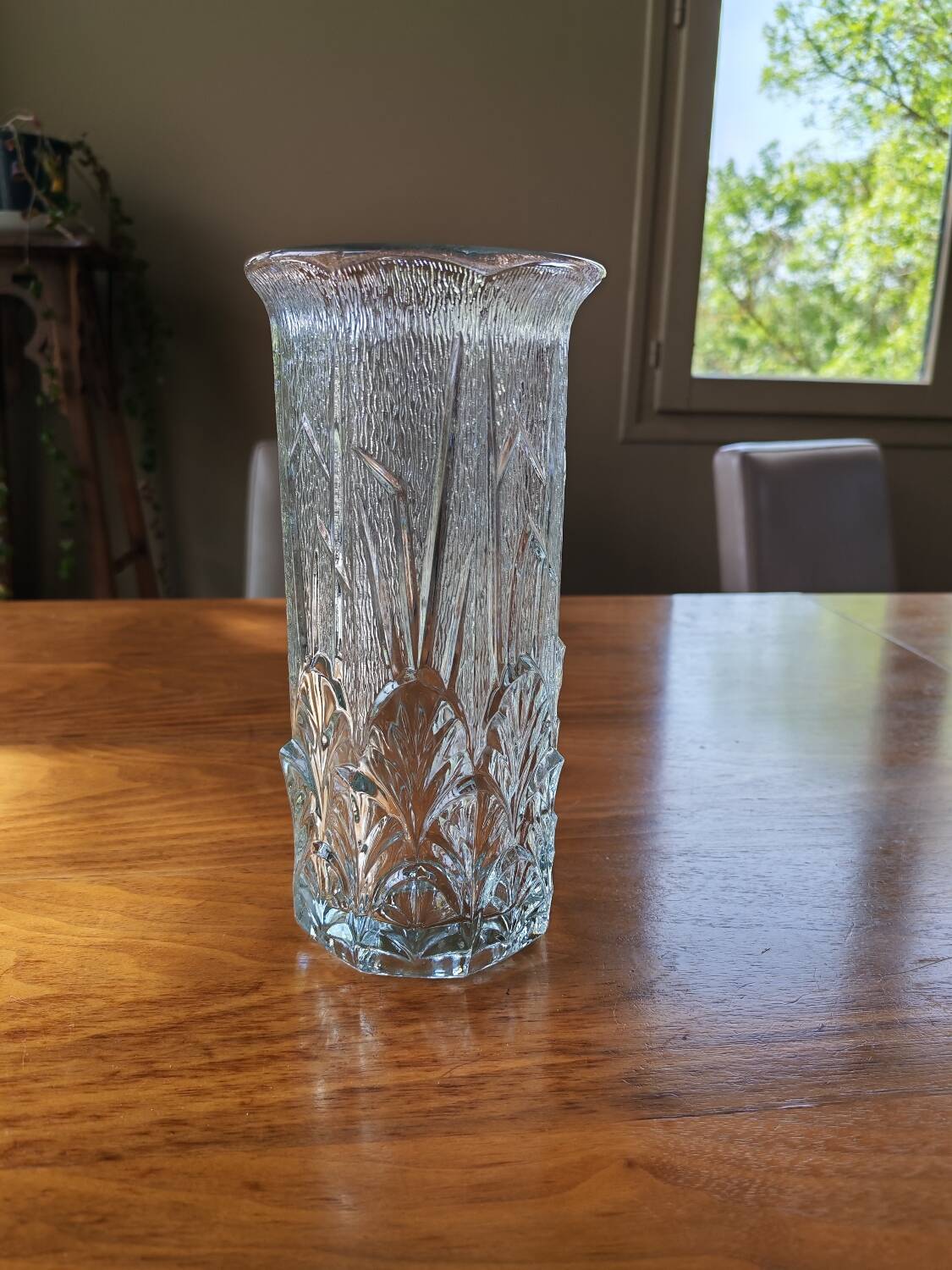 Vintage moulded glass vase