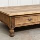 Exceptional oak coffee table, antique draper's table from the 19th century.