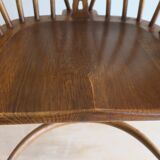 Mid century solid oak lyre-back Windsor armchair, 1960s