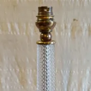 Neo-classical table lamp base in glass and gilded brass - mid 20th century