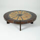 Glazed ceramic coffee table Herbarium model by Roger Capron in Vallauris, France 1970s