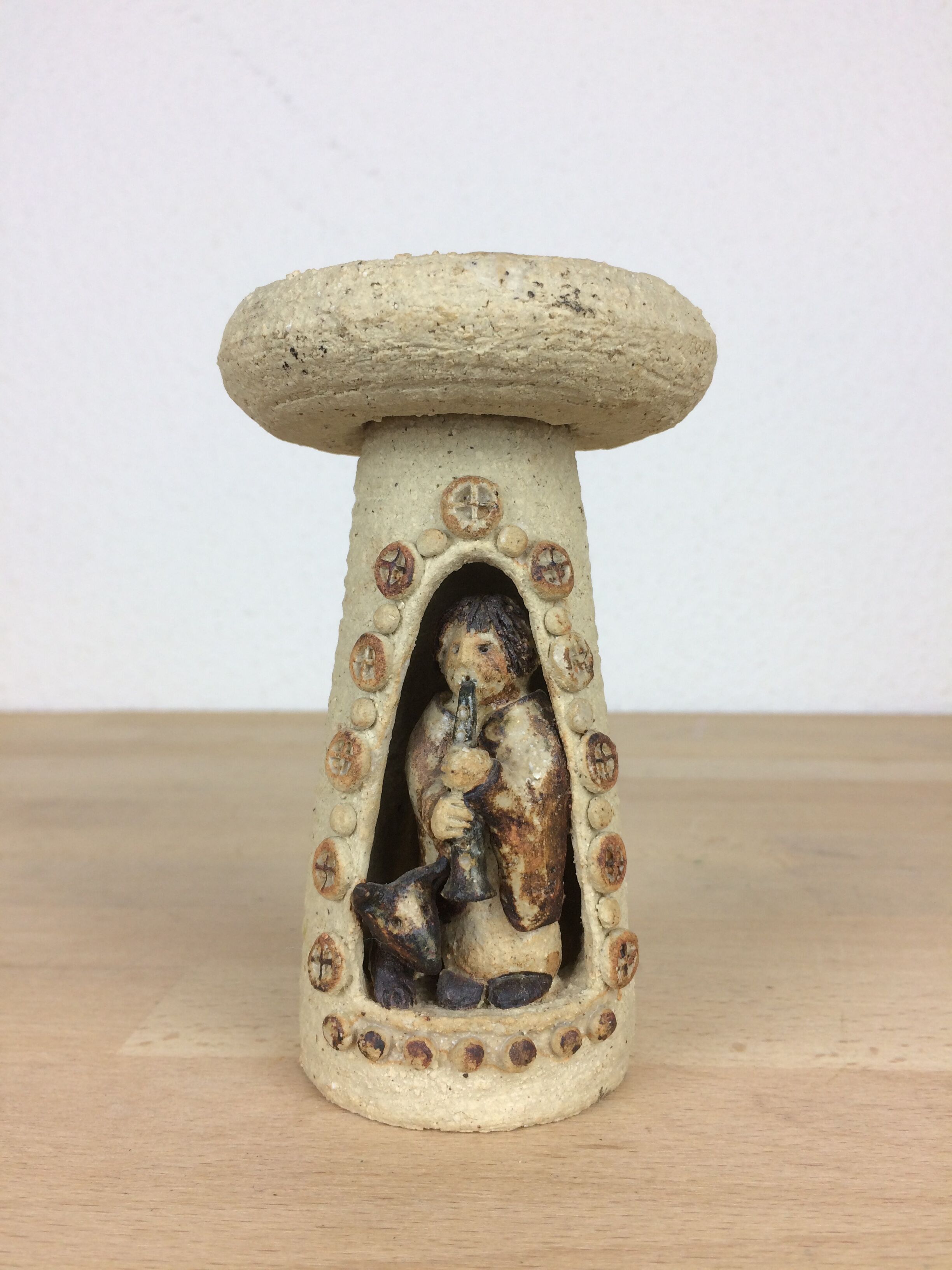 Ceramic candle holder 50 shepherd character and his dog