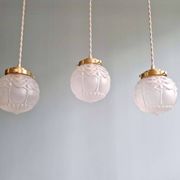 Art Deco satin glass pendant (2 available), 1920s-30s
