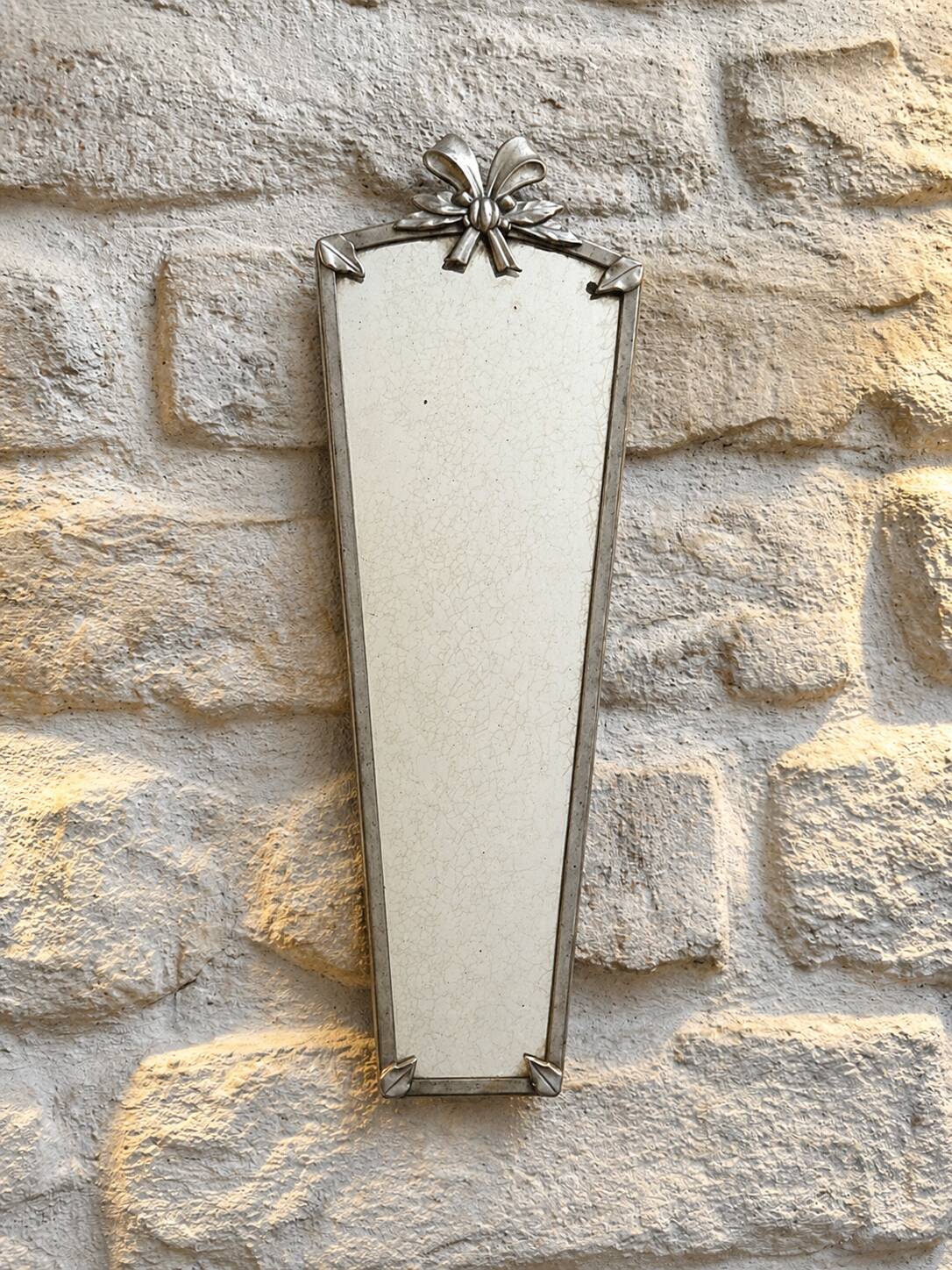 Table or wall mirror in pewter by Svenskt Tenn, Swedish Grace style 1920s-1