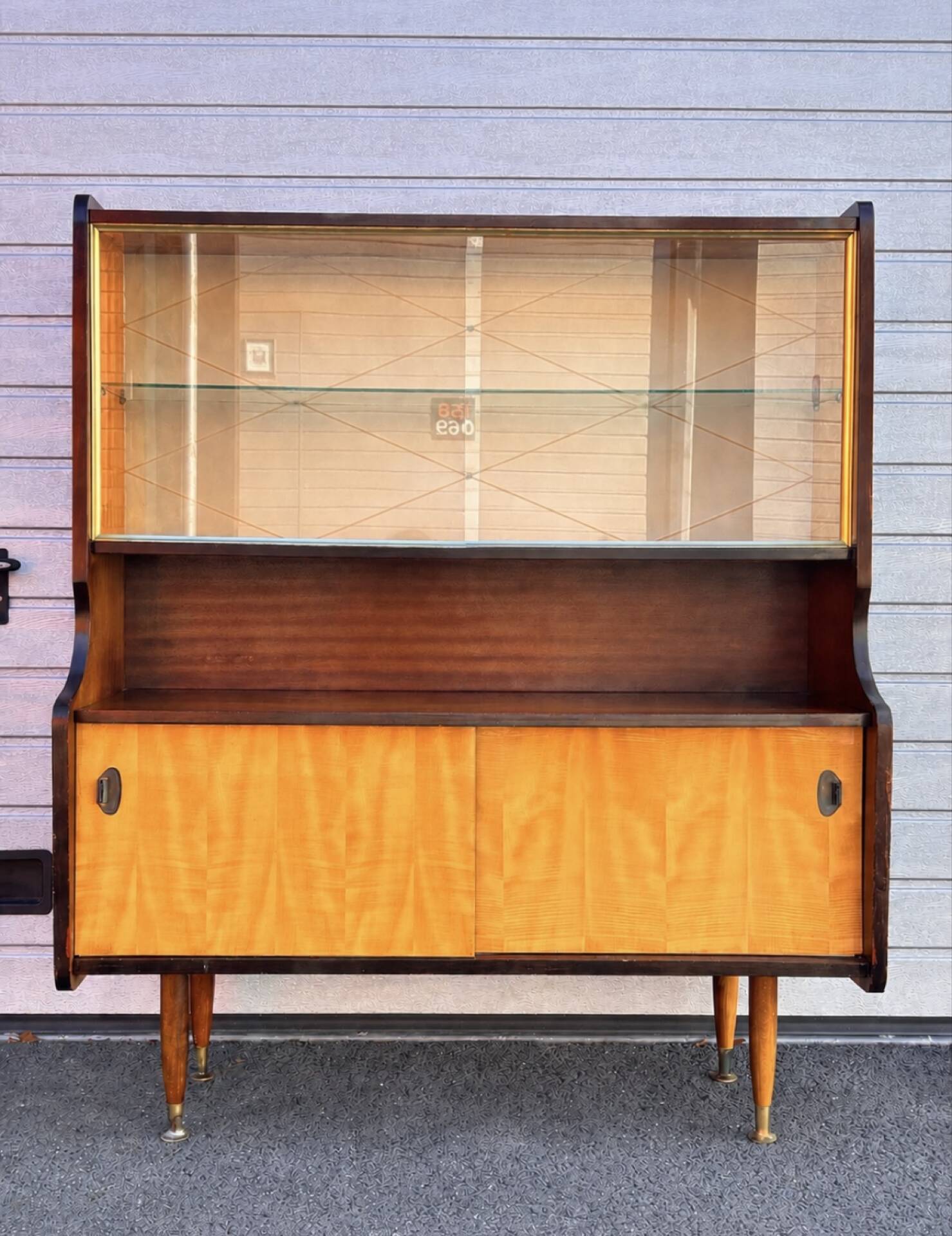Vintage wooden display cabinet – 1960s/70s