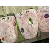 Contemporary Modern Pink Spot with Murrine Murano Glasses - Set of 6