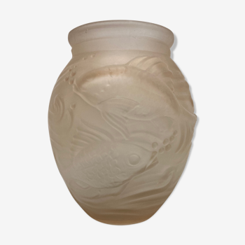 Vintage fish glass vase