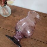 Tall purple glass candle holder / tealight holder