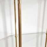Glass and brass side table 70s