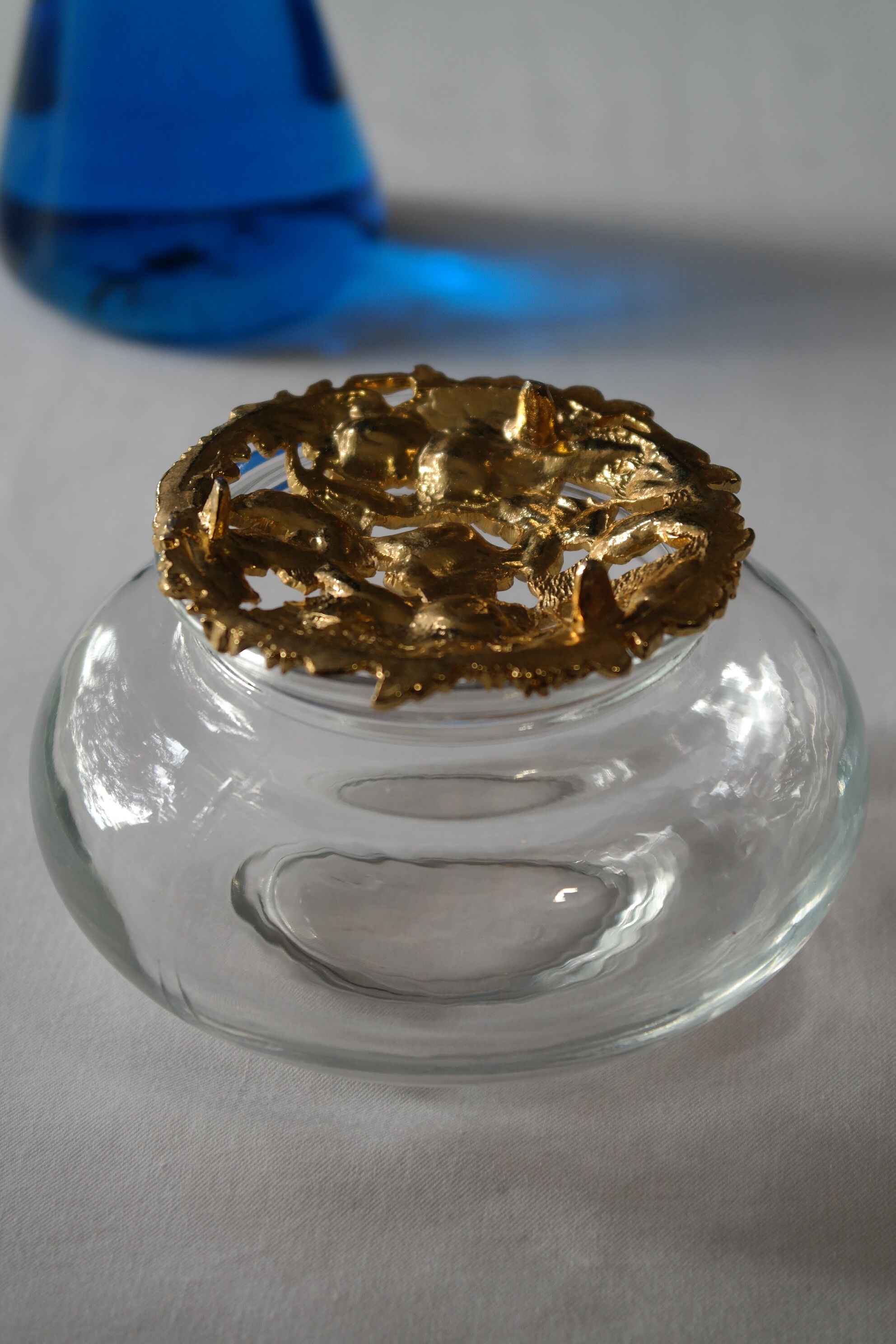 Boite à bijoux verre et laiton