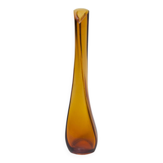 Small soliflore vase helical shape height 21.5 cm orange