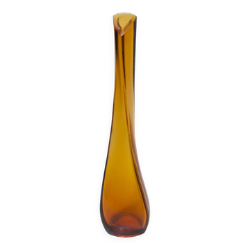 Petit vase soliflore forme hélicoïdale hauteur 21.5 cm orange