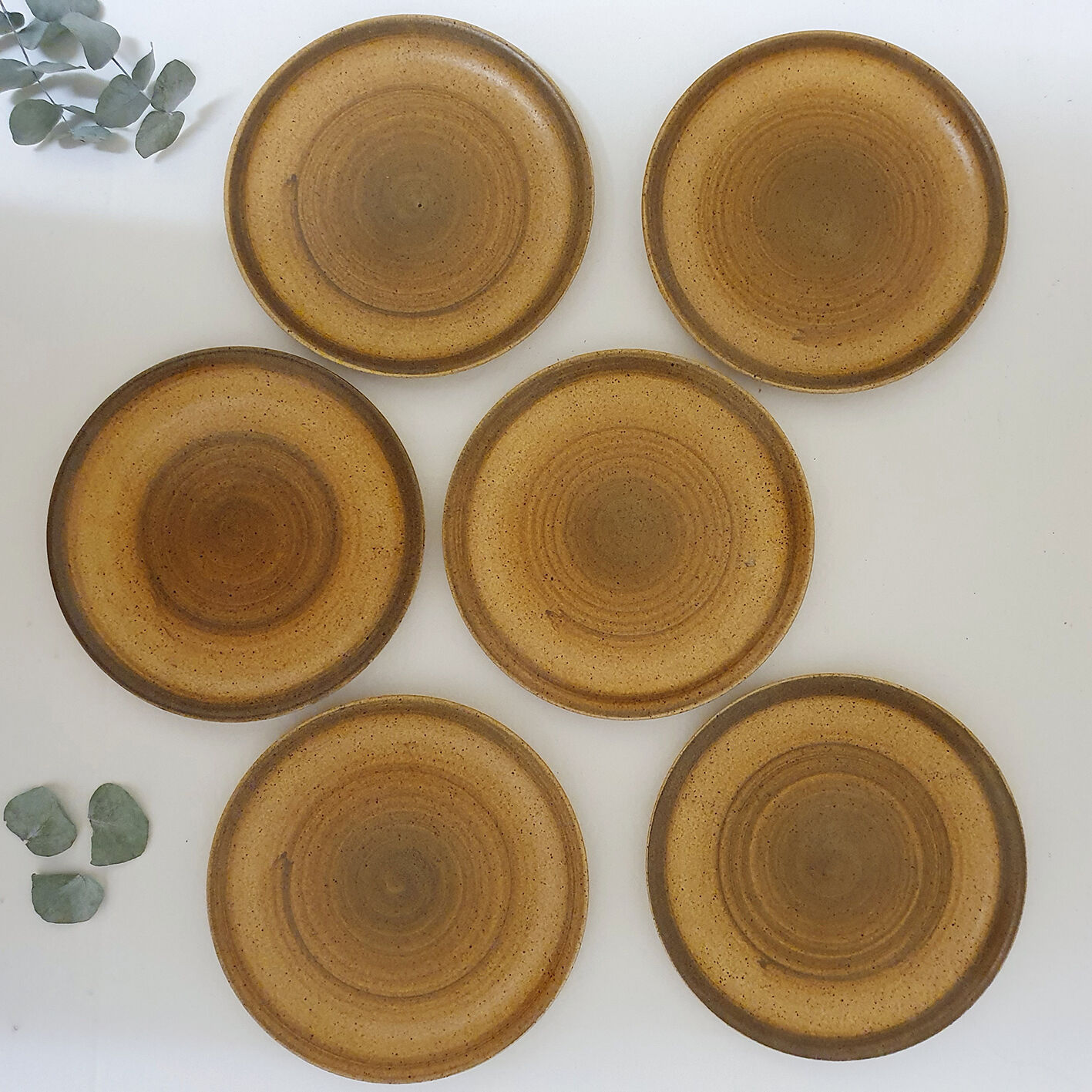 6 stoneware plates