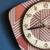 Vintage clock asymmetrical silent wall clock "pink copper"