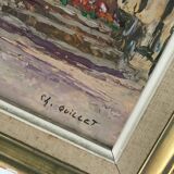 Tableau huile sur carton  signé C.Quillet