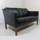Black leather sofa by Børge Mogensen for Fredericia, Denmark