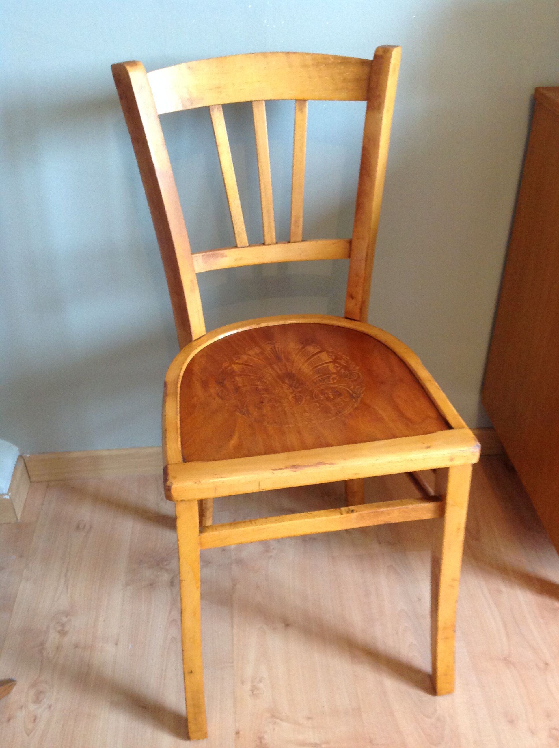Bistro Chair with rosette/vintage years 40-50