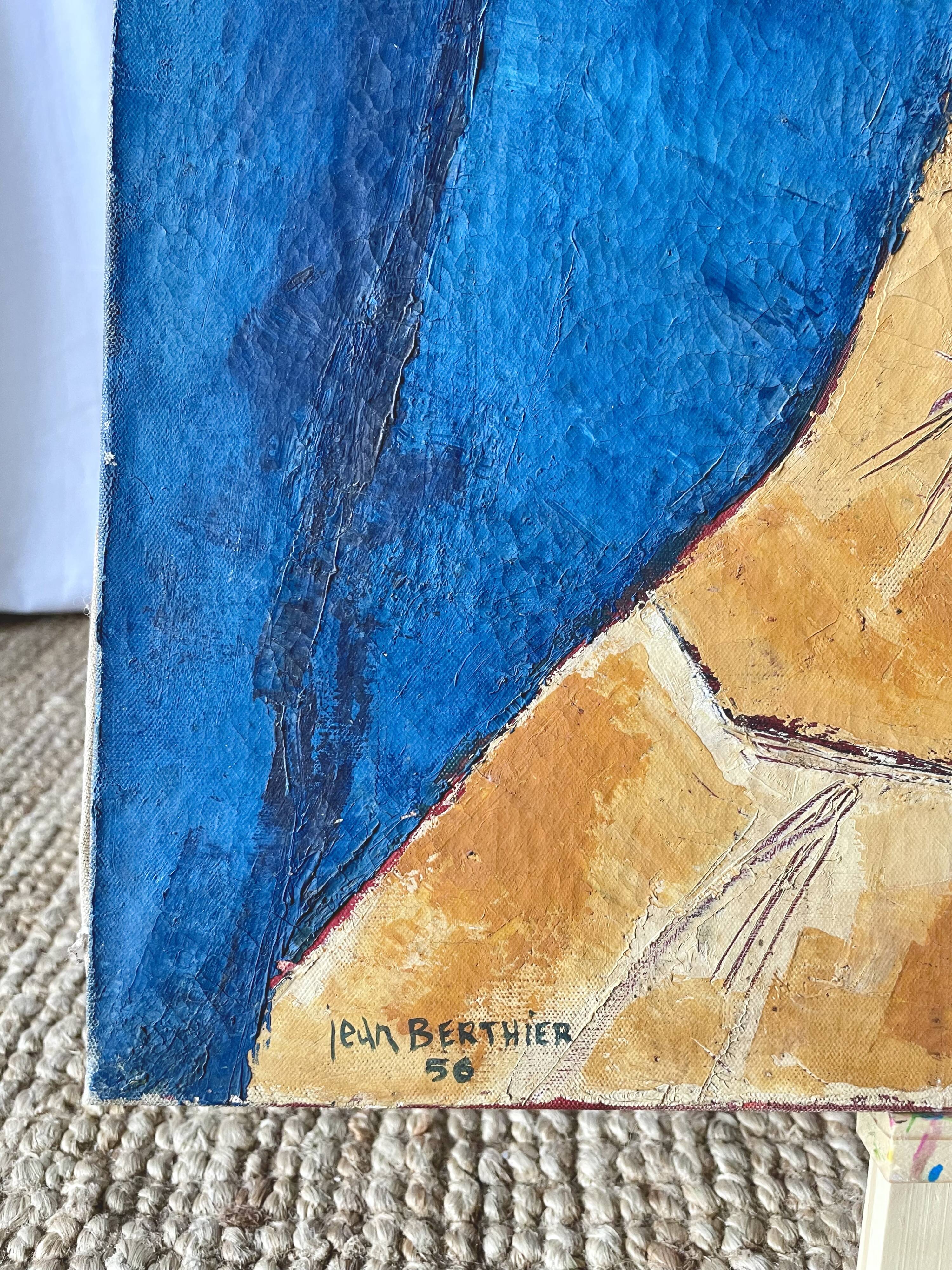 Female portrait – Modernist painting from the 1950s – School of Paris – Jean Be