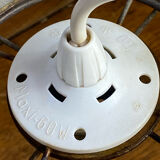 Mother-of-pearl and brass pendant with floral decoration.