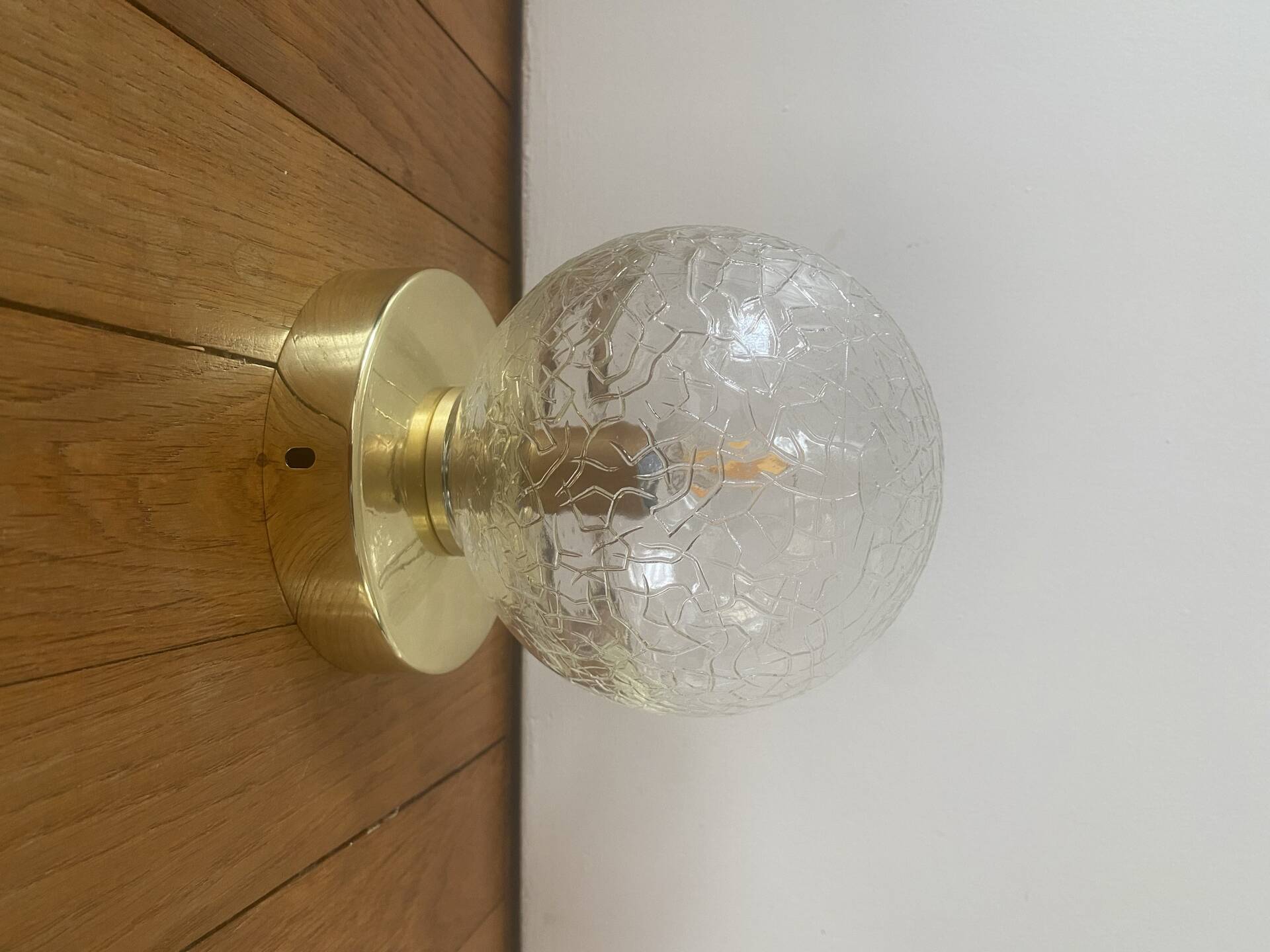 Applique ou plafonnier globe vintage en verre