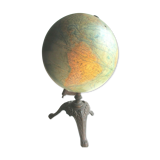 World map, Napoleon III Globe edited by FOREST, cast-iron tripod foot