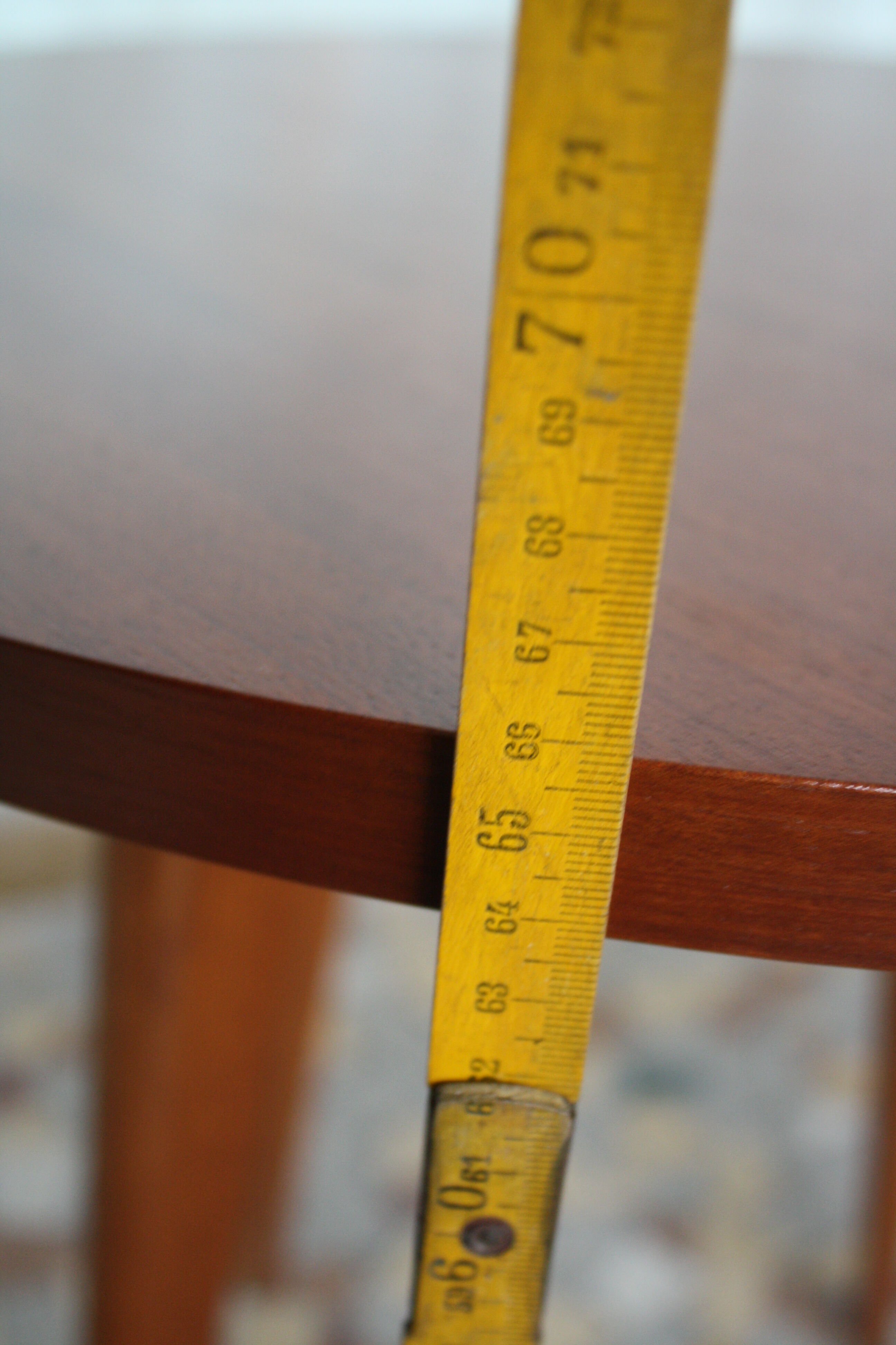Table teak vintage feet compass