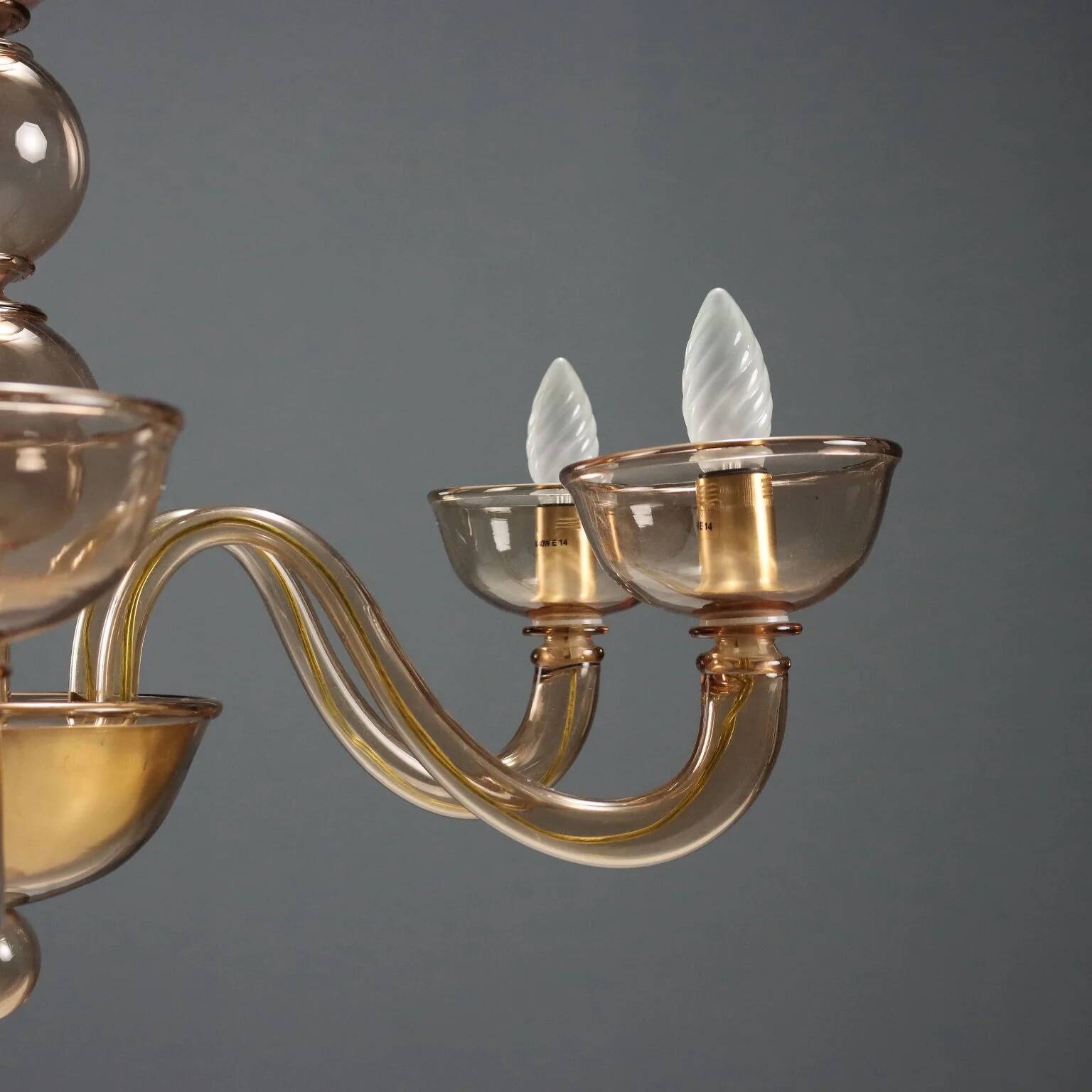 Venetian blown glass chandelier - Mid-20th century Murano