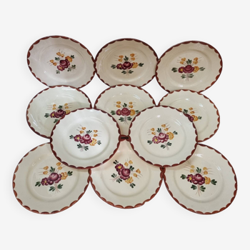 Longchamp flat plates, Agen mid-20th century