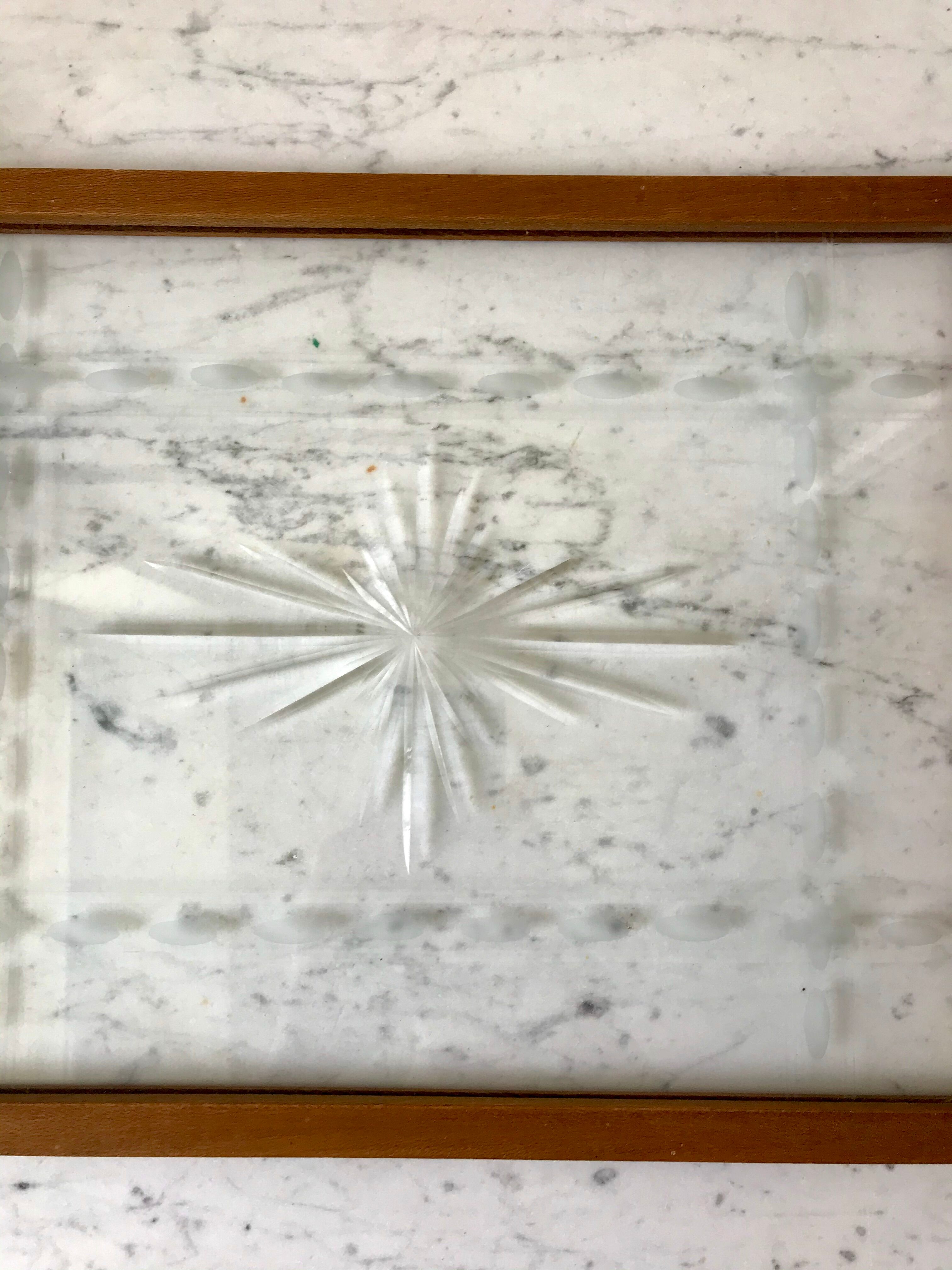 Wooden top and art deco glass 30s