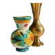 Vases céramique artisanale laiton ciselé vintage