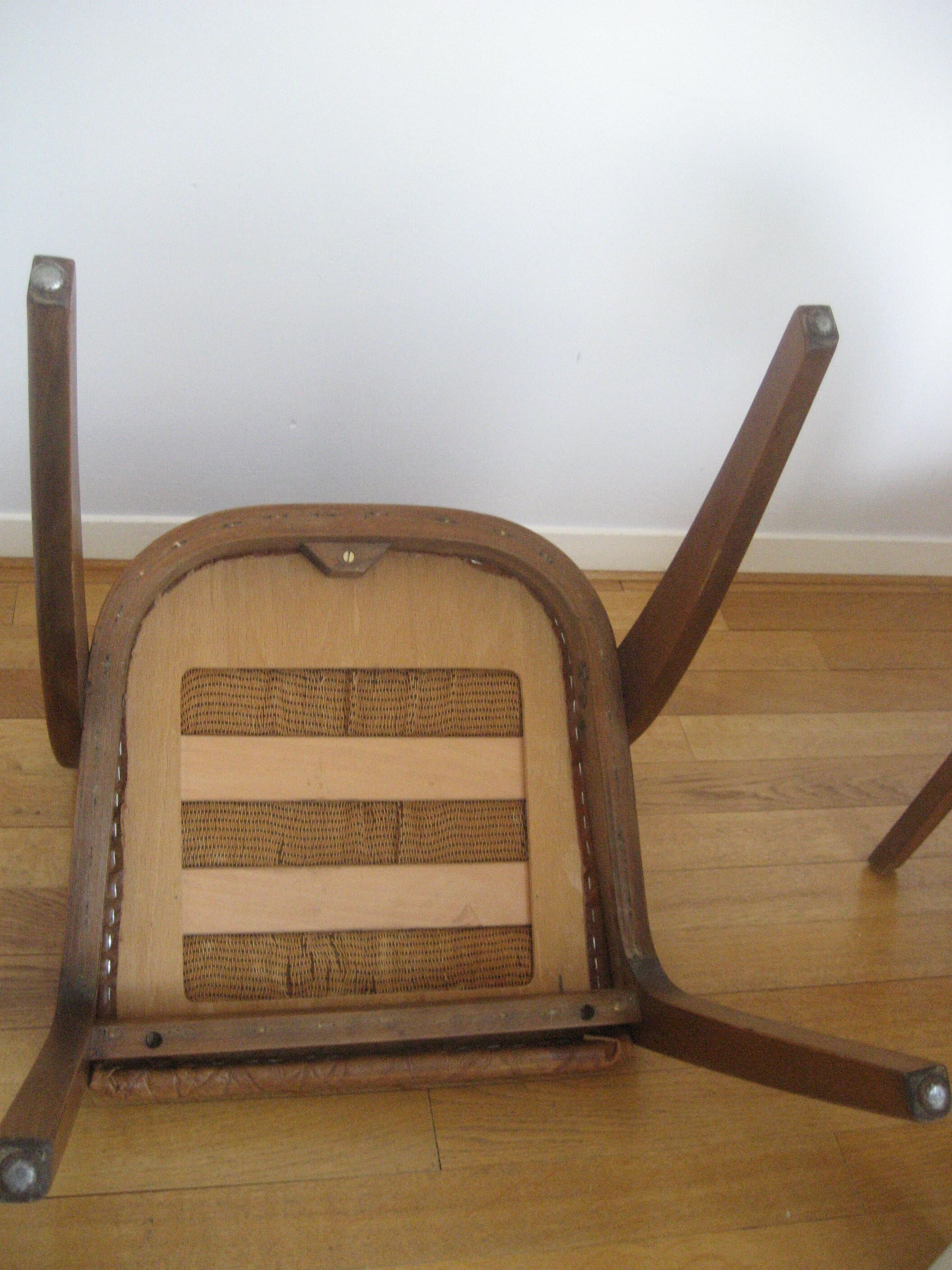 Chaises vintage assise cuir