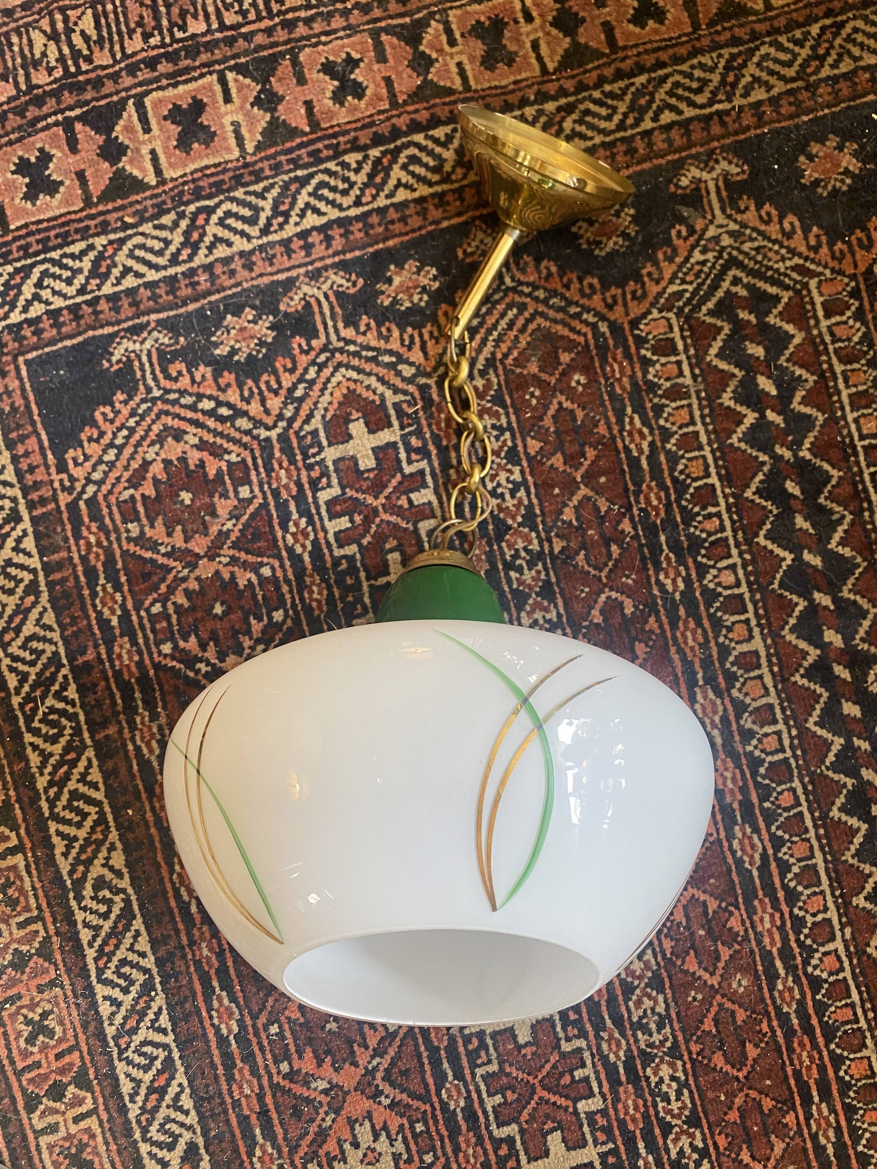 60s glass pendant light