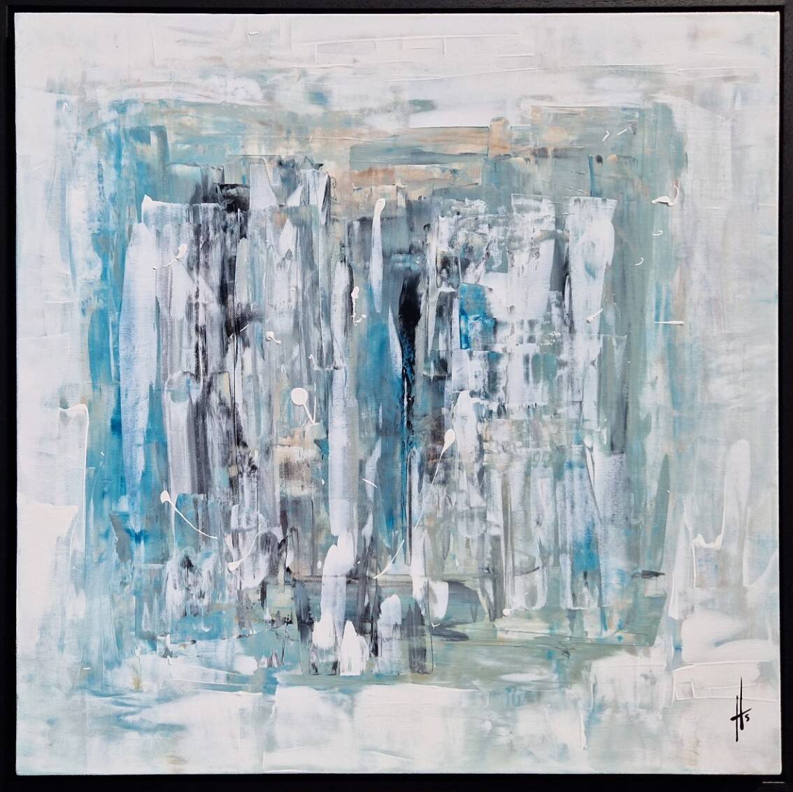 Framed abstract painting painting