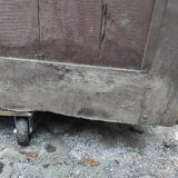 Old rustic Parisian wardrobe patinated white in oak and fir