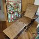 Braided rattan chaise longue 1920-30