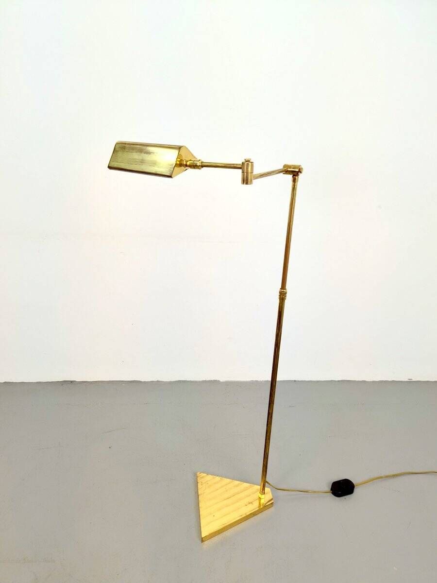 Brass Adjustable Floor Reading Lamp, 1970s