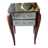 Art Deco mirrored bedside table