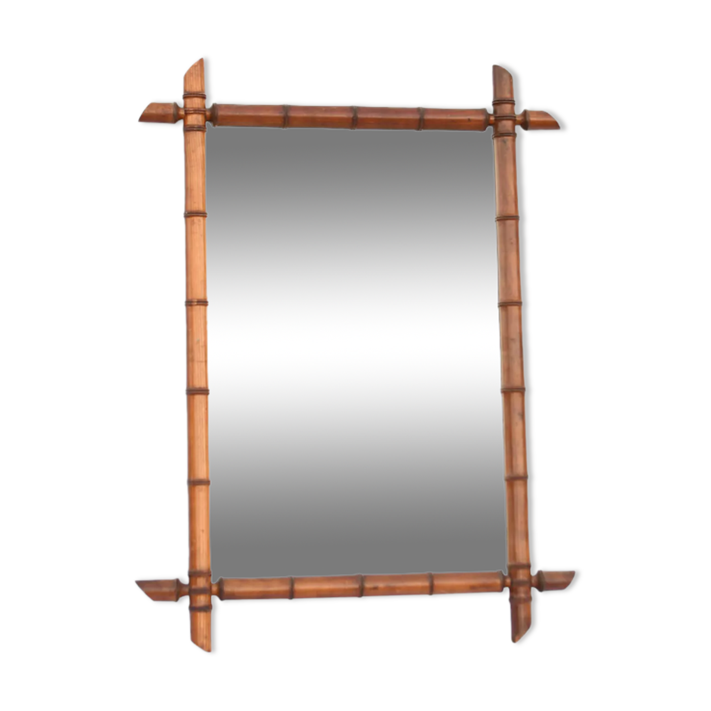 Wooden mirror imitation bamboo 91x66 cm