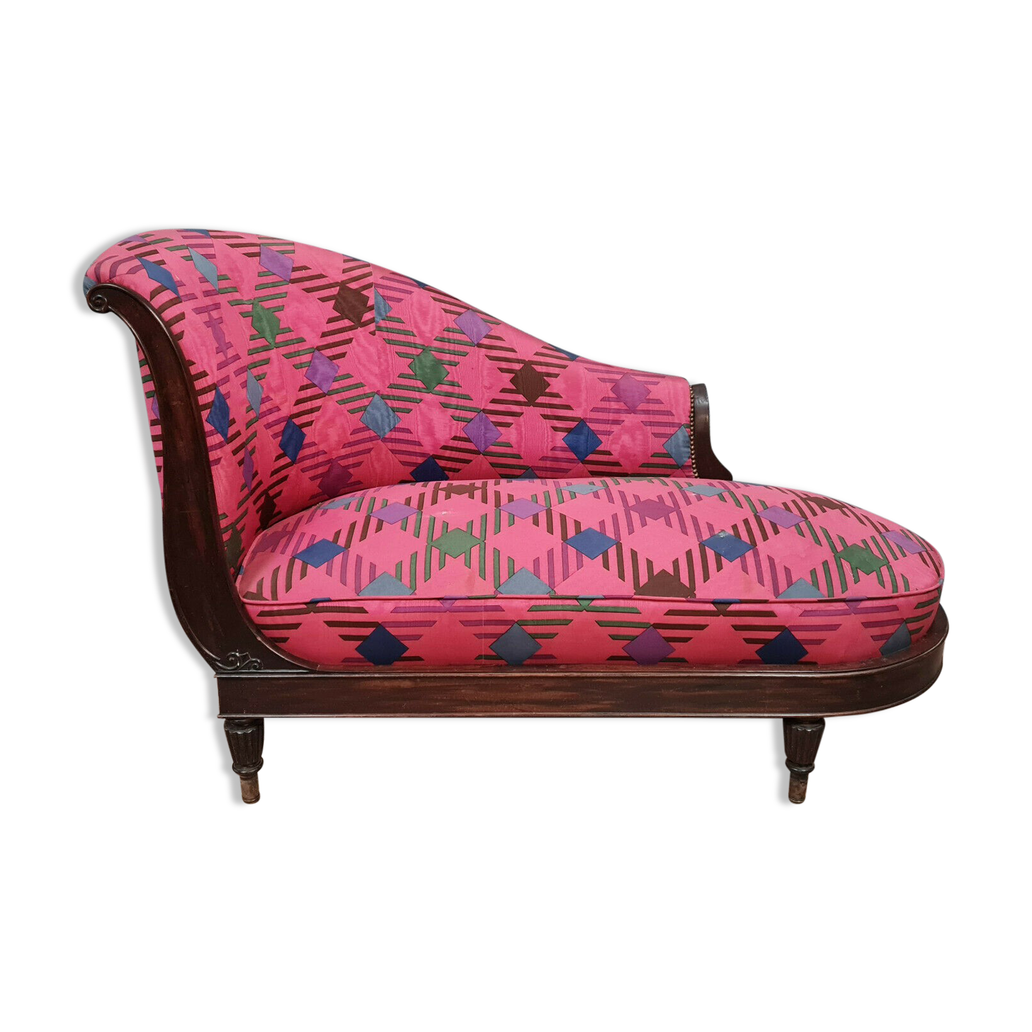 Napoleon iii era recamier bench in mahogany