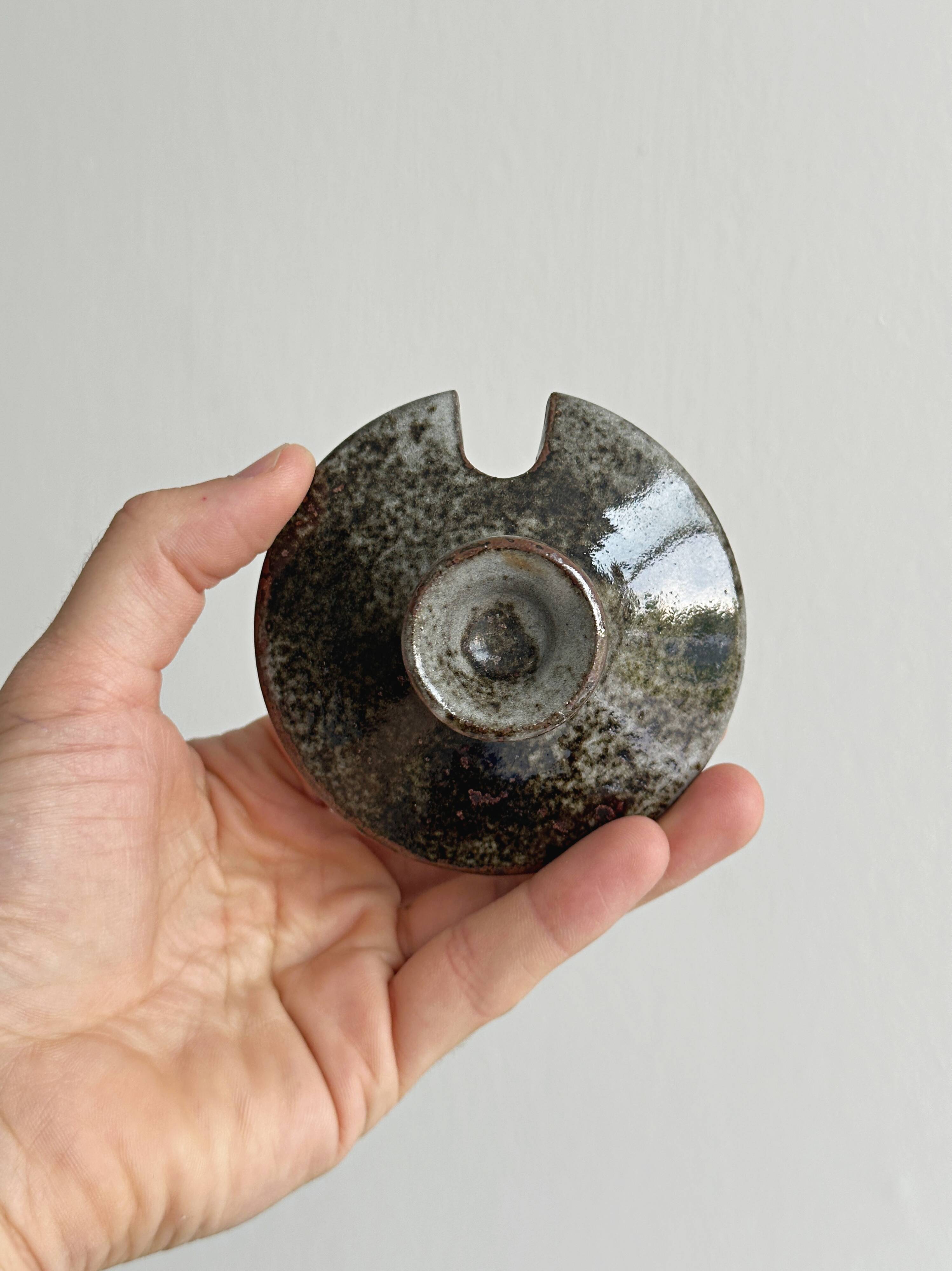 Speckled grey ceramic sugar bowl