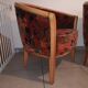 Pair of Neo-Art Deco gondola armchairs in vintage solid wood from the 1980s.