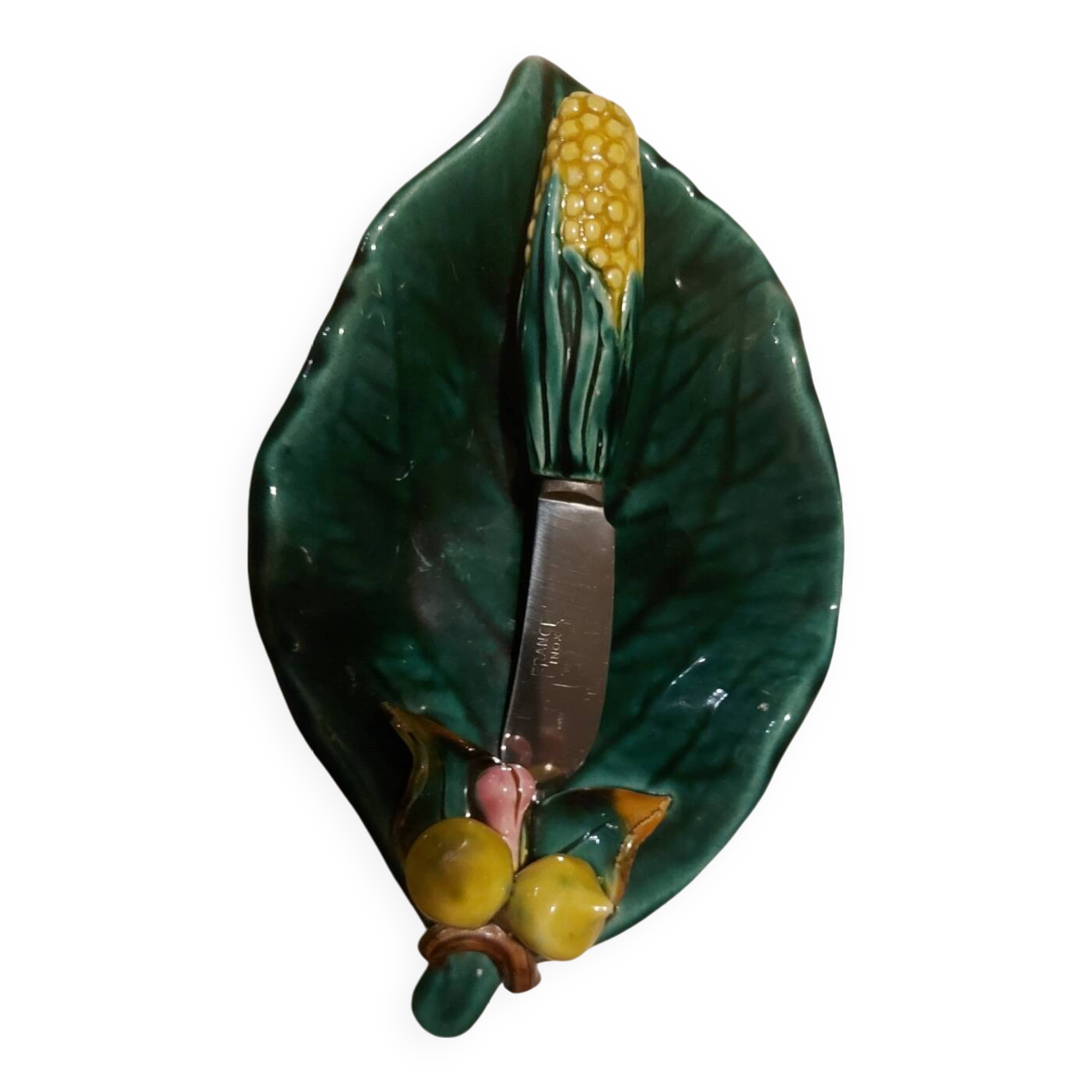 Butter dish with its Vallauris style knife