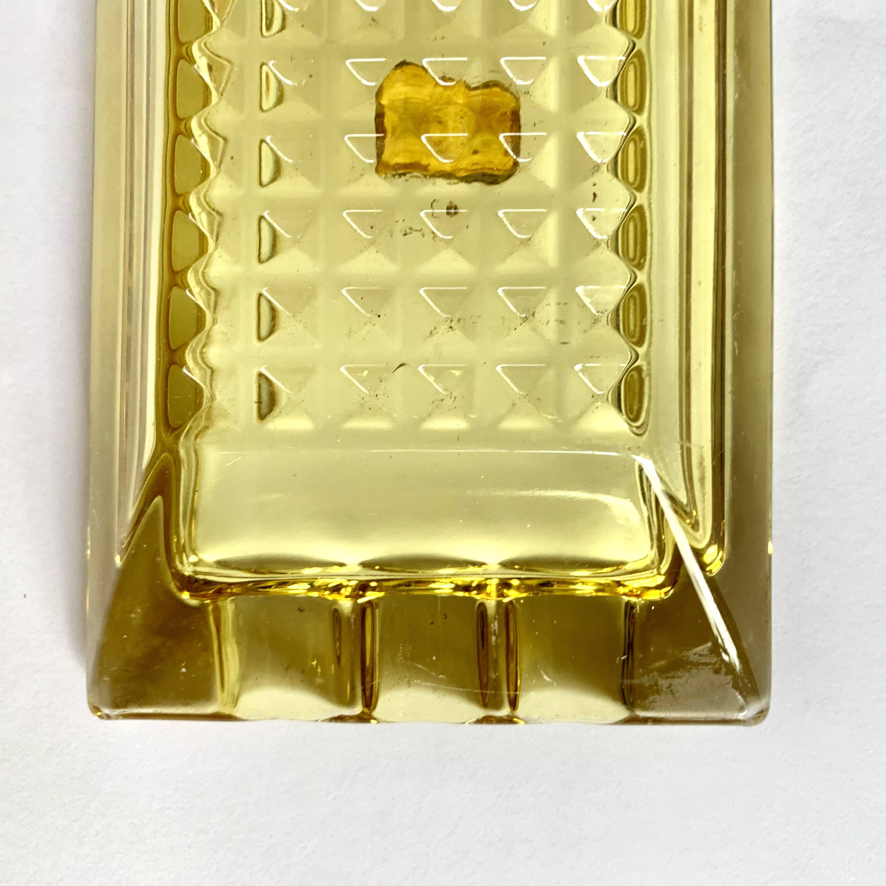 Vintage Walther yellow glass ashtray