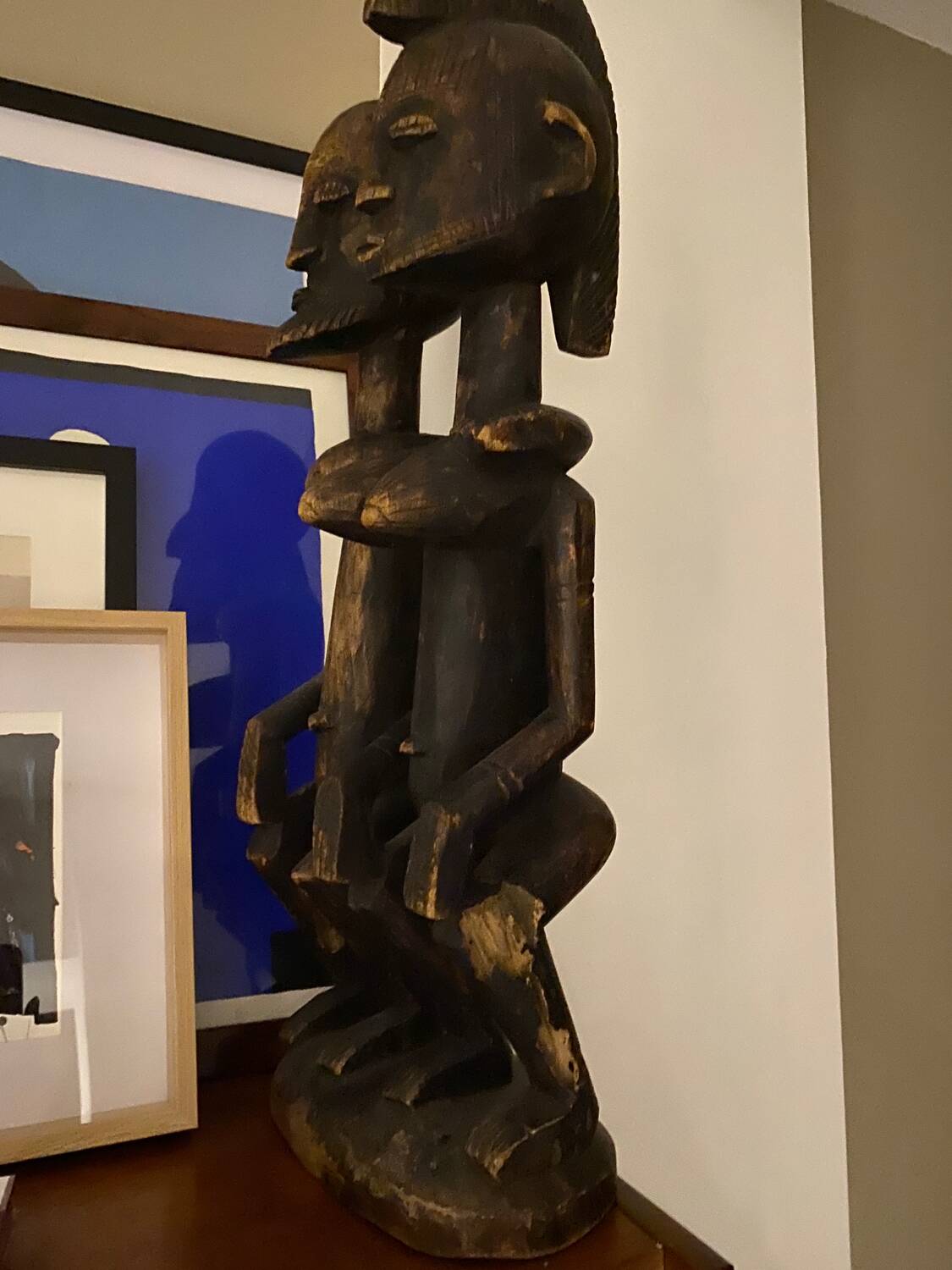 Sculpture couple bois