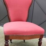 Ancienne Chaise basse Chauffeuse Rouge