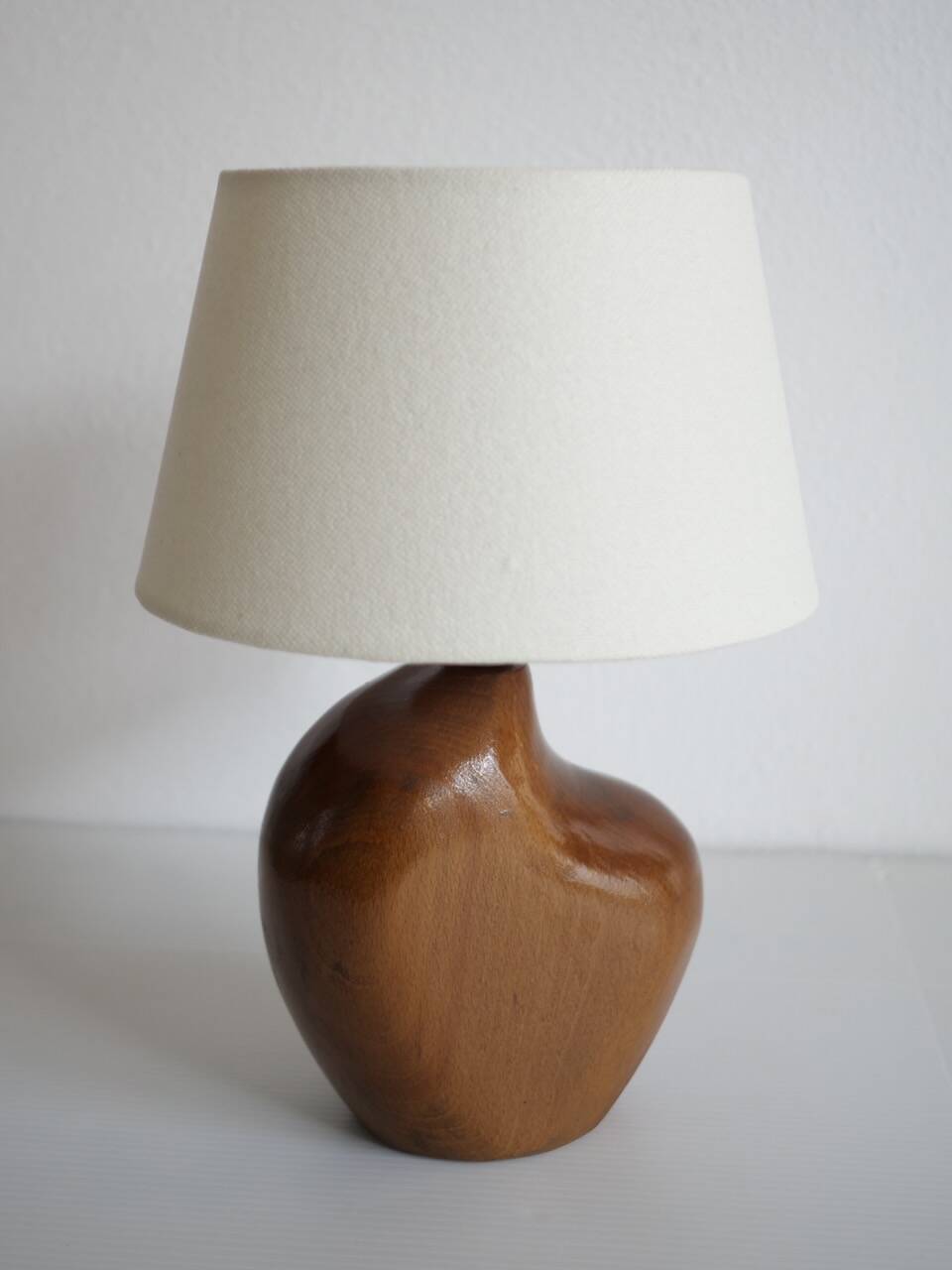 1960s free form wooden bedside lamp