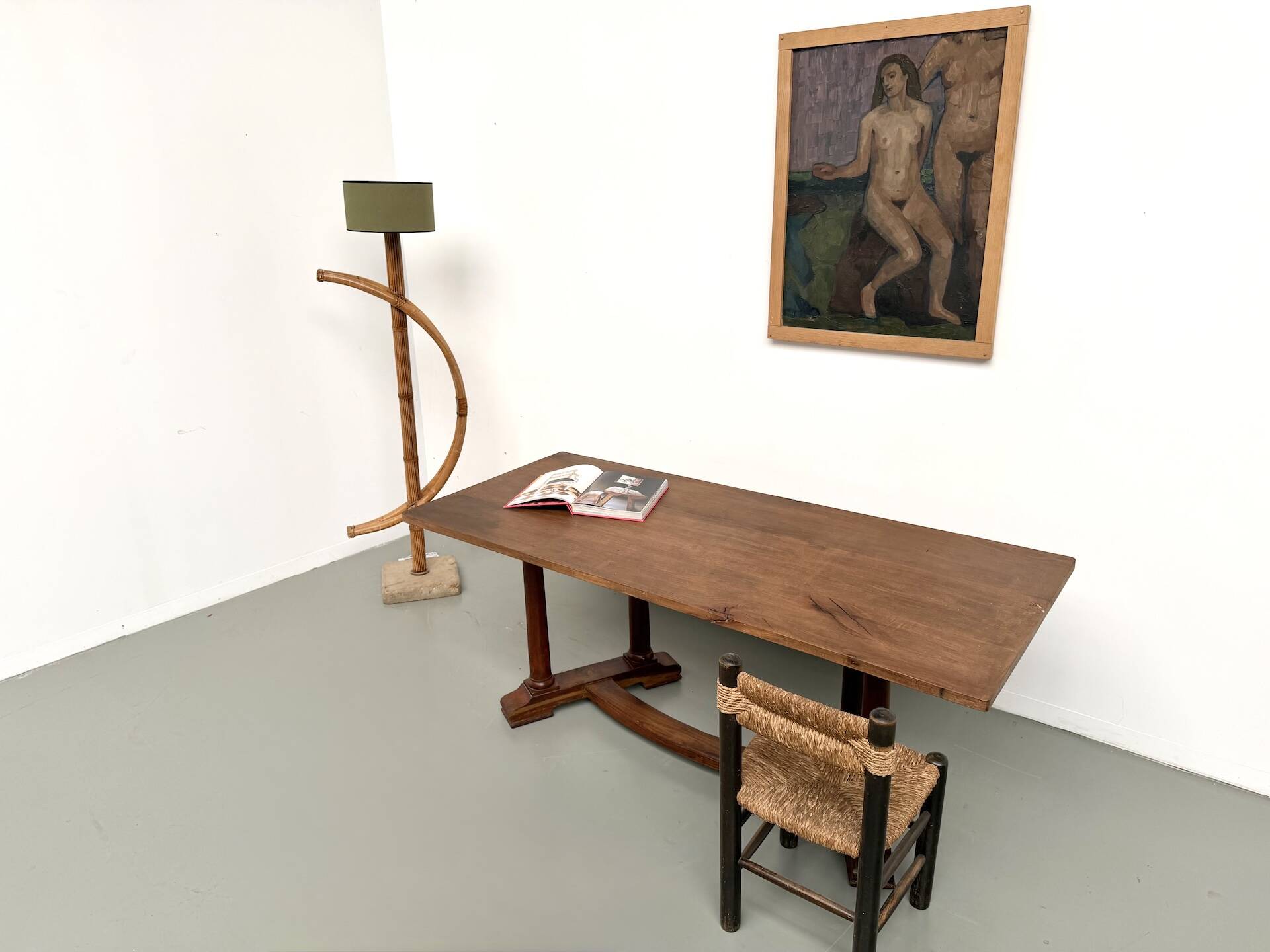 Art Deco dining table or desk in oak and beech – 1930s