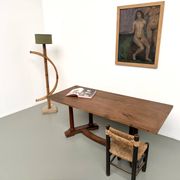 Table de repas ou bureau Art Déco en chêne et hêtre – Années 1930